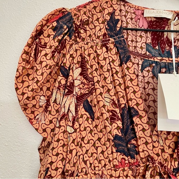 NEW ULLA JOHNSON Oni Dress Garden Rose Tiered Ruffle Floral 100% Silk Size 2 - Picture 8 of 16